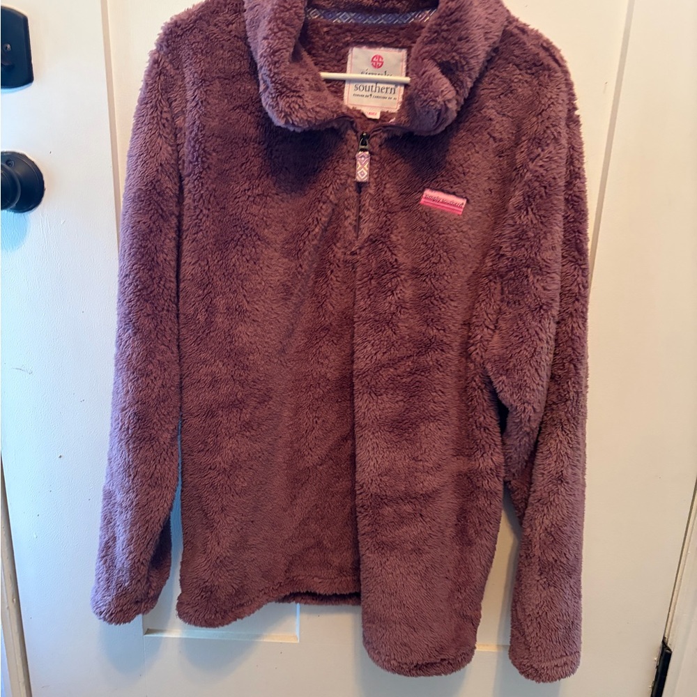 Simply Southern Cozy Purple Fleece Sweatshirt